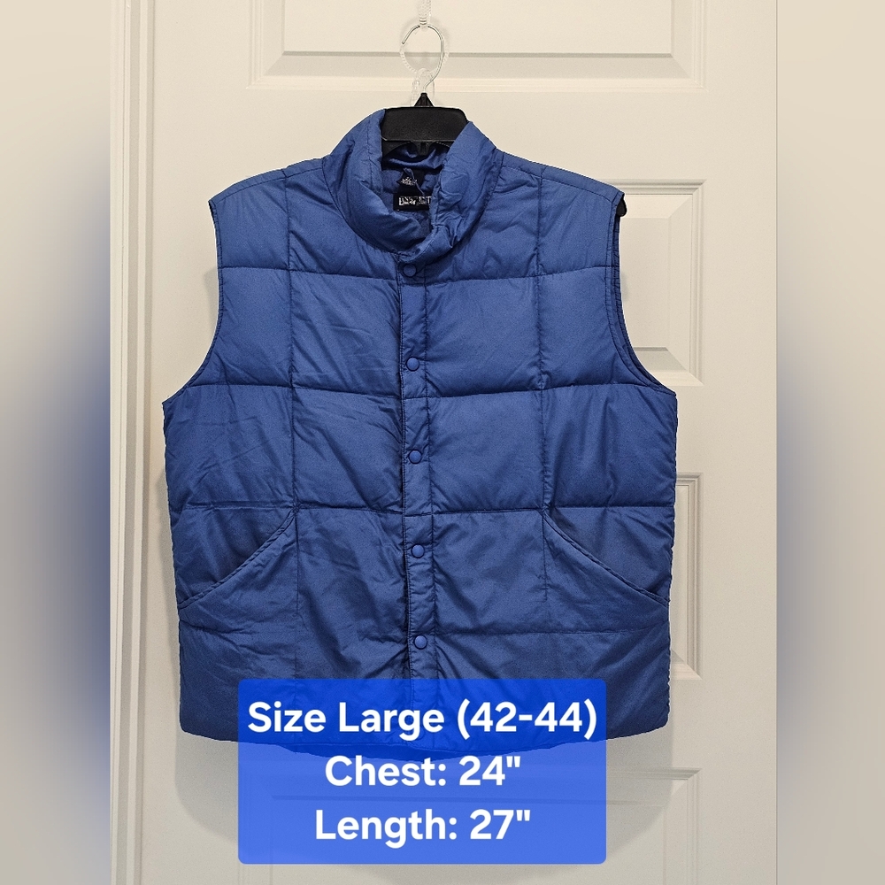 Lands' End Royal Blue Insulated Vest, GUC, Size Large (42-44)